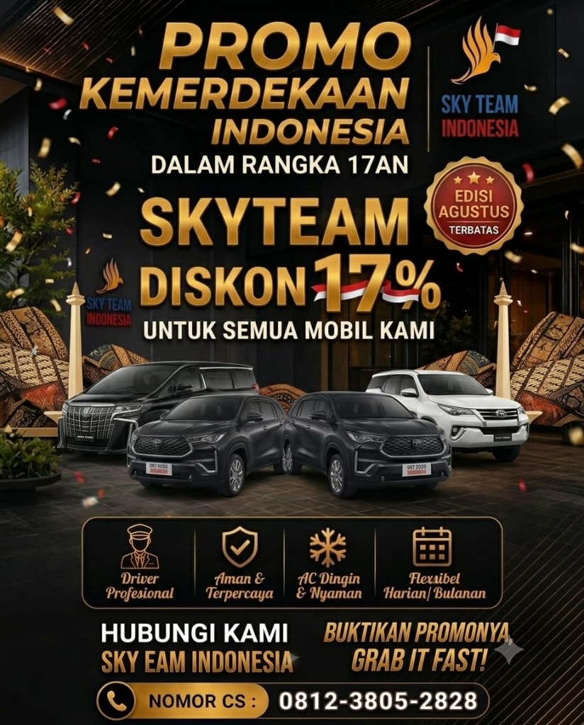 Promo Kemerdekaan Sewa Mobil Surabaya HUT RI 81
